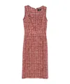 Etro Paisley Cotton And Wool-blend Midi Dress In Pink