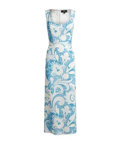 Etro Sleeveless Dress In White