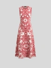 Etro , Sleeveless Dress With Lace Motif, Woman, Burgundy, Size 46 In Burgundy
