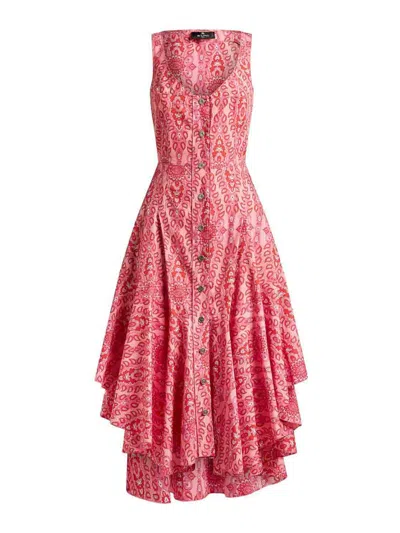 Etro Vestido Midi In Nude