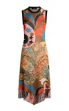 Etro Sleeveless Jersey Midi Dress In Multi