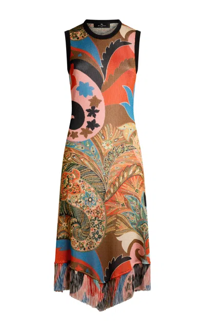 Etro Sleeveless Jersey Midi Dress In Multi