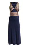 Etro Sleeveless Knit Cotton-blend Midi Dress In Multi