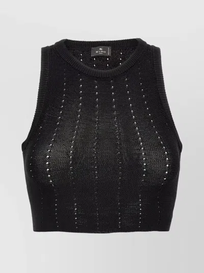ETRO SLEEVELESS KNIT CROP TOP