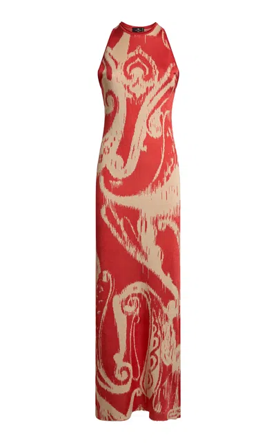 Etro Sleeveless Knit Maxi Dress In Multi