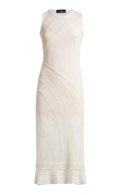 Etro Sleeveless Knit Midi Dress In White