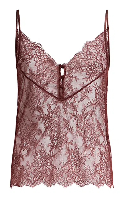 Etro Sleeveless Lace Cami Top In Brown