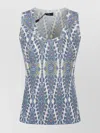 Etro Sleeveless V-neck Ribbed Pattern Top