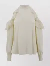 Etro Silk Top With Open Shoulders And Ruffles