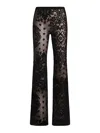 Etro Sheer Printed Velvet Trousers In Black