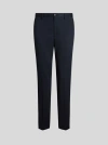 Etro Mid-rise Slim-cut Trousers In Navy Blue