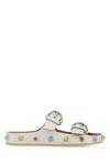 Etro Strappy Gemstone Sandals With Slip-on Style In White