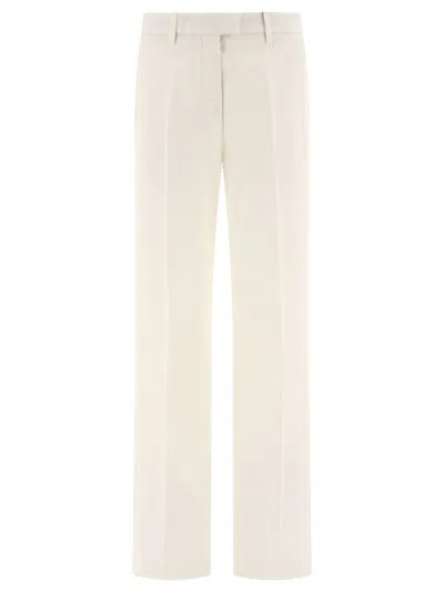 Etro Slub Fabric Trousers In White