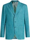 Etro Slub-texture Blazer In Blue