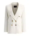 Etro Zweireihiger Blazer Aus Geflammtem Stoff In White