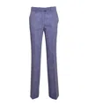 Etro Slub-texture Tailored Trousers In Blue