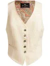 Etro Slub Waistcoat In Neutral