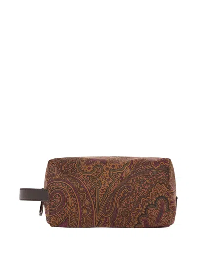 Etro Small Beauty Case Arnica With Paisley Print In Blue