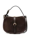 Etro Small Buckle-fastening Suede Shoulder Bag In Brown