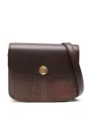Etro Crossbody Bag With Adjustable Strap And Paisley Print In Brown