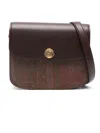 Etro Crossbody Bag With Adjustable Strap And Paisley Print In Brown