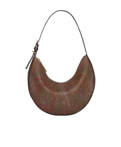 Etro Small  Essential Hobo Shoulder Bag In Brown