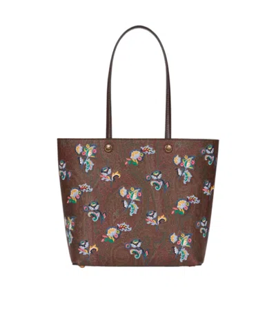 Etro Small  Essential Tote Bag With Embroidery In Multicolor