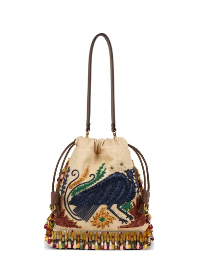 Etro Small  X Tabby Booth Kalispera Bucket Bag In Neutral