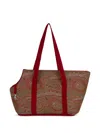 Etro Small Fausse Paisley-print Pet Carrier In Brown