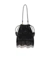 Etro Small Kalispera Beaded Fringe Leather Shoulder Bag In Black