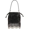 Etro Small Kalispera Beaded Fringe Leather Shoulder Bag In Black