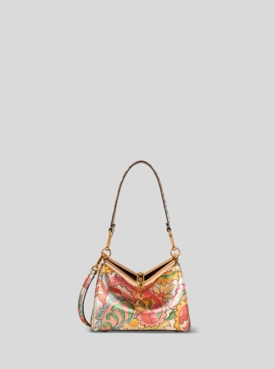 Etro , Small Laminated Vela Bag With Flowers, Woman, Multicolour