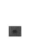 Etro Paisley-print Cotton-blend Wallet In Black