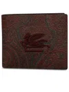 Etro Paisley Jacquard Cardholder With Pegaso Logo In Red