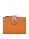 Etro Small Leather Wallet In Orange