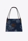 Etro Womens Denim Blue Scuro Libra Denim Shoulder Bag In Blue