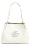 Etro Small Libra Leather Shopping Tote In Milk White