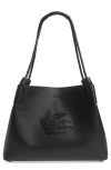 Etro Small Libra Pegaso Patch Tote Bag In N0000 Black