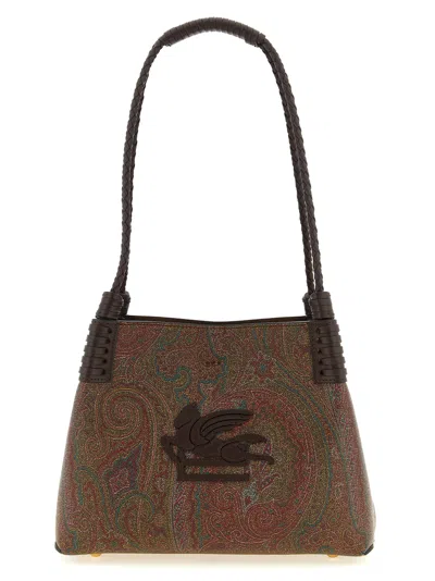 Etro Arnica Libra Small Paisley Shoulder Bag In Brown
