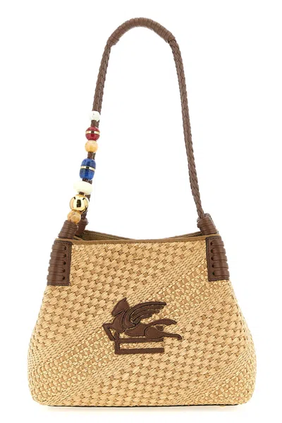 Etro Natural Libra Small Tote In Brown