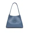 Etro Blue Calf Leather Shoulder Bag With Pegasus Emblem In Blue
