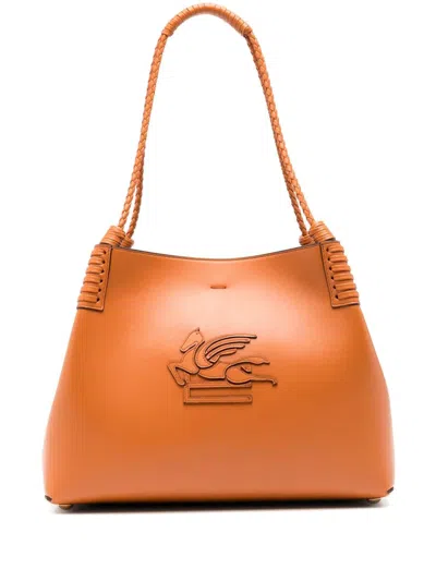 Etro Small Libra Tote Bag In Orange