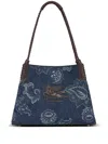 Etro Womens Denim Blue Scuro Libra Denim Shoulder Bag In Blue