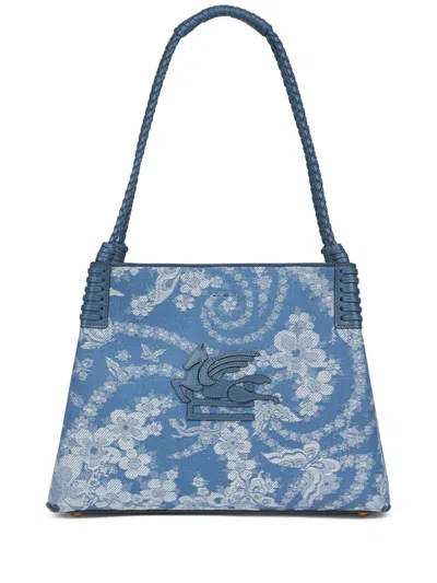 Etro Small Libra Tote Bag In Light Blue