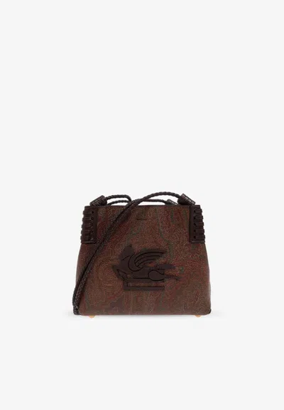 Etro Small Libra Tote Bag In Brown