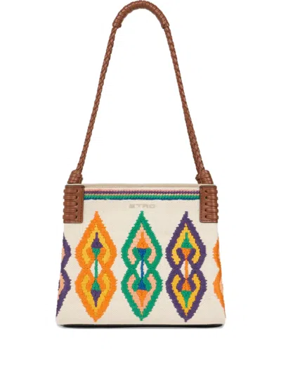 Etro Small Libra Tote Bag In Neutral