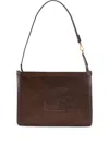Etro Small Logo-embossed Suede Shoulder Bag In Brown