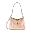 Etro Small Vela Metallic Leather Shoulder Bag In Pink