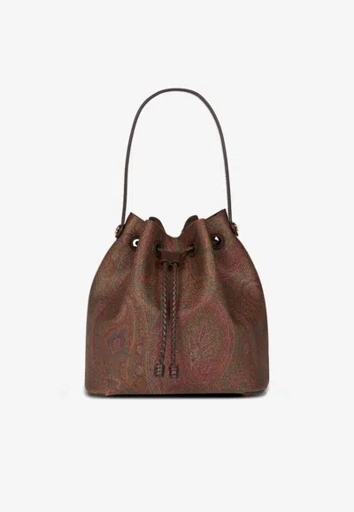 Etro Small Paisley Jacquard Bucket Bag