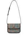 Etro Small Paisley-motif Crossbody Bag In Blue